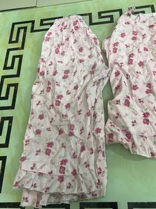 Cute Pink Floral Kurta Set