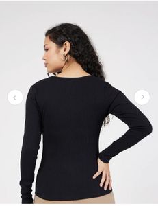 🚨sale🚨Black Ribbed Square Neck Top