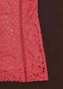 Mango Coral Lace Mini Dress