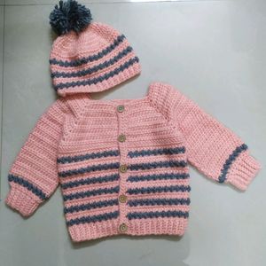 Crochet Cardigan And Beanie