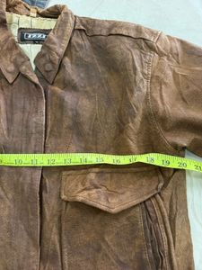 Vintage Brown Leather Bomber Jacket