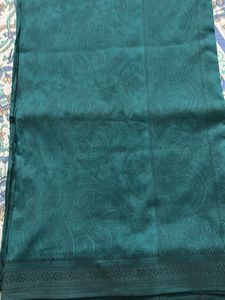 Elegant Teal Paisley Pattern Silk Fabric