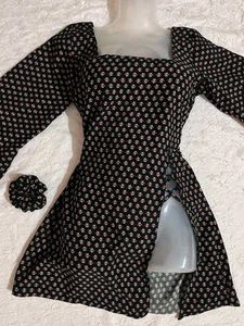 Black corset back Kurta with Square Neck