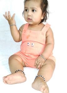 Cute Baby Girl Peach Overalls