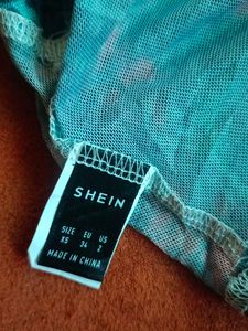 Shein Vintage Sun Print Mesh Crop Top