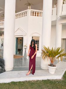 Burgundy Sparkly Party Dress