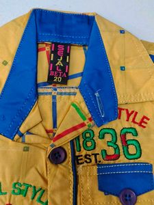 Boys Yellow &amp; Blue Shirt and Pants Set