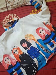 Graphic Print Short Shirt For Girls
