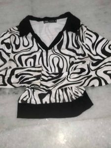Stylish Zebra Print Y2k Top 🖤
