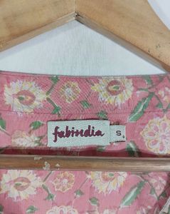 Pink floral print kurta