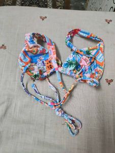 Vibrant House Print Bikini Top