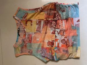 Vibrant Comic Print Crop Top