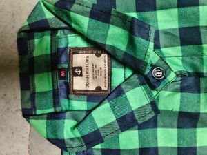 newMen's Green &amp; Navy Checkered Shirt