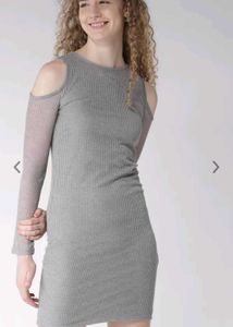 Women Grey FOREVER 21 Self-Striped Sheath Dress