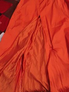 Orange Ethnic Gown with Blue Floral Embroidery
