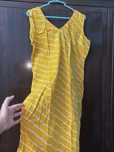 Yellow Striped Cotton Kurta