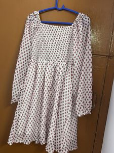 Chic Patterned Square Neck Dress