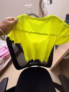 Neon Yellow Trendy Crop Top