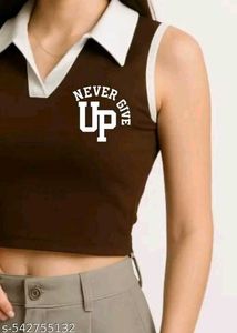Green Collared Crop Top