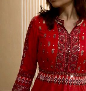 W for Wishful Red mughal Gown size S