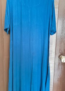 Teal Blue Kurta with Colorful Buttons