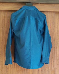 Men's Blue Cotton Casual Shirt