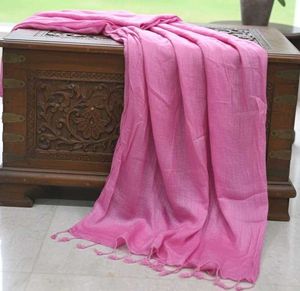Pink Scarf with Tassels