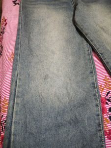 Wide Leg Blue Denim Jeans