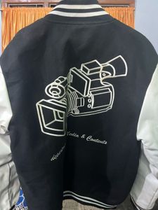 Varsity Jacket with Camera Graphic