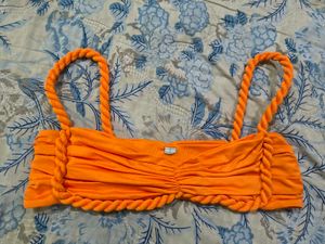 Newme Vibrant Orange Ruched Bikini Set