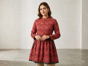 Stylish Black Printed Kurta ( not used)