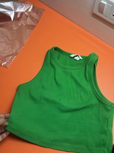 Ribbed Racerback Tank Top - Green