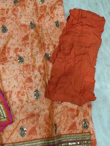 Peach Embroidered Kurta Set
