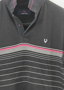 Men's Black Striped Polo T-Shirt