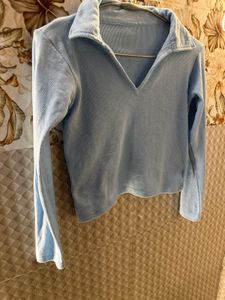 Cute Blue Long Sleeve Top