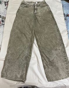 Acid Wash Wide Leg Jeans