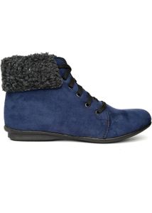 Bruno Mannetti Navy Blue Suede Boots