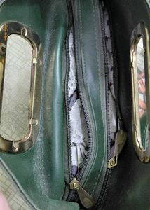 Stylish Dark Green Studded Handbag