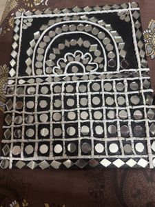 Embellished Mirror work canvas 3 paintings