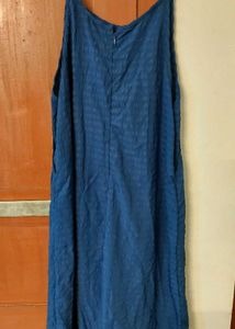 Textured Blue Culotte Jumpsuit