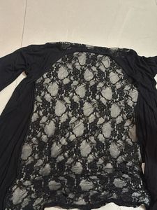 Elegant Black Lace Detail Top/ Shrug