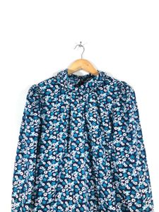 Navy Blue Floral Printed Top (Women’s)