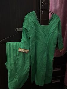 Green Embroidered Kurta Set