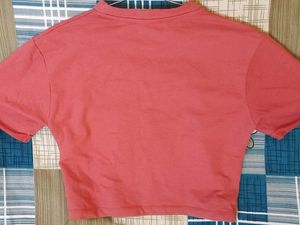 Red Graphic Crop Top