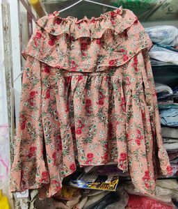 Chic Floral Ruffle Sleeve Blouse