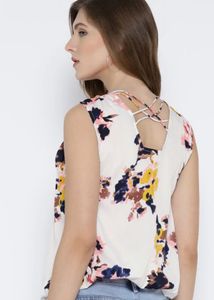 Rare Floral Sleeveless Pleated blouson