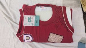 Cute Baby Dress Set | Maroon Top &amp; Printed Bottom