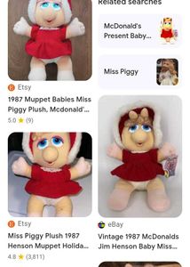 Vintage Muppet Babies Piggy Plush Toys