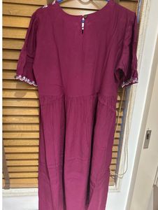 Aaheli Beet root Embroidered Dress