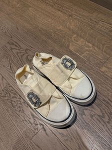 Cream Jeweled Sneakers